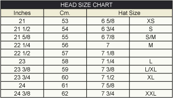 Fedora Hat Size Chart